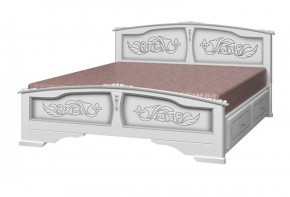 ЕЛЕНА Кровать из массива 1600 (Белый жемчуг) с 2-мя ящиками в Соликамске - solikamsk.ok-mebel.com | фото 1