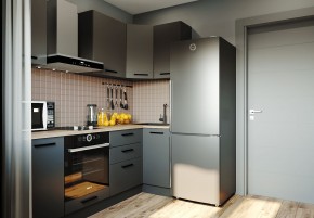 Кухня угловая Антрацит 2200х1000 (Стол. 38мм) в Соликамске - solikamsk.ok-mebel.com | фото