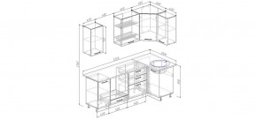 Кухня угловая Антрацит 2200х1000 (Стол. 38мм) в Соликамске - solikamsk.ok-mebel.com | фото 2