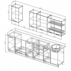 Кухонный гарнитур Антрацит 2800 (Стол. 38мм) в Соликамске - solikamsk.ok-mebel.com | фото 3