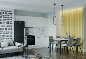 Кухонный гарнитур Белый Глянец 2550 (Стол. 26мм) в Соликамске - solikamsk.ok-mebel.com | фото