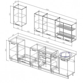 Кухонный гарнитур Капри 2800 (Стол. 26мм) в Соликамске - solikamsk.ok-mebel.com | фото 2