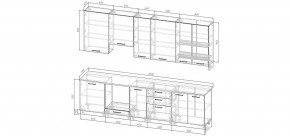 Кухонный гарнитур Санторини 3000 h950 (Стол. 38мм) в Соликамске - solikamsk.ok-mebel.com | фото 2