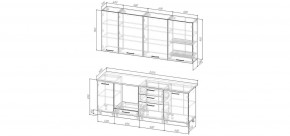 Кухонный гарнитур Старое Дерево 2200 h950 (Стол. 26мм) в Соликамске - solikamsk.ok-mebel.com | фото 2