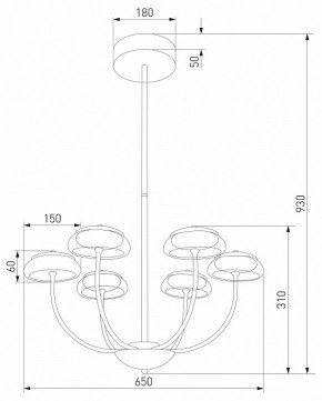Люстра на штанге Eurosvet Fungo 50388 LED черный в Соликамске - solikamsk.ok-mebel.com | фото 4