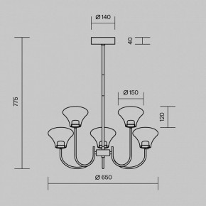 Люстра на штанге Maytoni Dynasty MOD402PL-L20BS3K в Соликамске - solikamsk.ok-mebel.com | фото 6