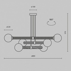 Люстра на штанге Maytoni Teatro MOD287PL-06BS в Соликамске - solikamsk.ok-mebel.com | фото 3