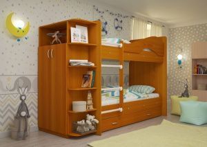 Кровать 2х ярусная Мая с ящиками и шкафом в Соликамске - solikamsk.ok-mebel.com | фото 6