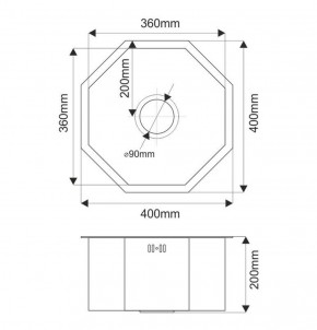 Мойка D400G Octavia MELANA Profline 1,2/200 ЗОЛОТО врезная фигурная D400G в Соликамске - solikamsk.ok-mebel.com | фото 3