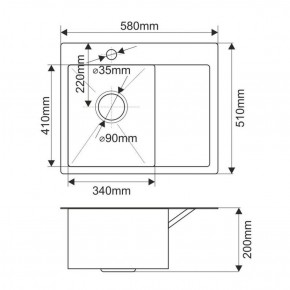 Мойка HD5851L MELANA ProfLine 3,0/200 САТИН врезная прямоугольная с коландером HD5851L в Соликамске - solikamsk.ok-mebel.com | фото 2