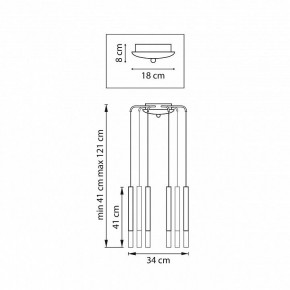 Подвесная люстра Lightstar Tubo L8T747133 в Соликамске - solikamsk.ok-mebel.com | фото 3