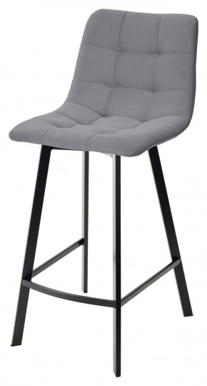 Полубарный стул CHILLI-QB SQUARE серый #27, велюр / черный каркас (H=66cm) М-City в Соликамске - solikamsk.ok-mebel.com | фото 1