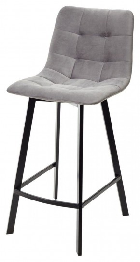 Полубарный стул CHILLI-QB SQUARE светло-серый #26, велюр / черный каркас (H=66cm) М-City в Соликамске - solikamsk.ok-mebel.com | фото 1