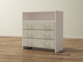 PROxSON Комод Varna (ЛДСП Белая+ткань Белый/Savana Milk (молочный)) 90x40 в Соликамске - solikamsk.ok-mebel.com | фото