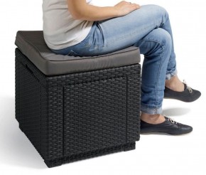 Пуфик Куб с подушкой (Cube with cushion) графит - прохладный серый в Соликамске - solikamsk.ok-mebel.com | фото 2