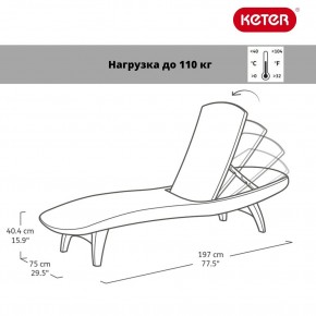 Шезлонг Пацифик (Pacific) графит в Соликамске - solikamsk.ok-mebel.com | фото 2