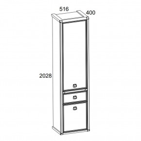 Шкаф 2D1S, MAGELLAN, цвет Сосна винтаж в Соликамске - solikamsk.ok-mebel.com | фото 2