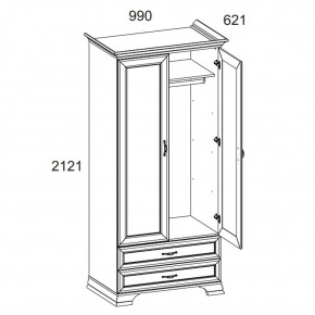 Шкаф 2DG2S, TIFFANY, цвет вудлайн кремовый в Соликамске - solikamsk.ok-mebel.com | фото 3