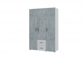 Шкаф 3-х створчатый с ящиками VICTOR (Белый-Бетон) в Соликамске - solikamsk.ok-mebel.com | фото