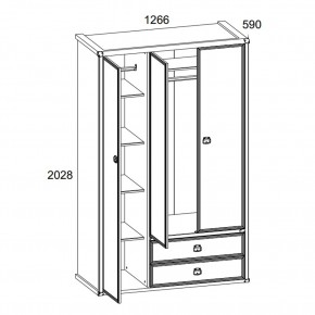 Шкаф 3DG2S, MAGELLAN, цвет Сосна винтаж в Соликамске - solikamsk.ok-mebel.com | фото 4