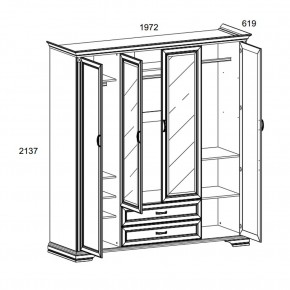 Шкаф 4D2S Z , MONAKO, цвет Сосна винтаж в Соликамске - solikamsk.ok-mebel.com | фото