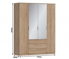 Шкаф 4х дверный с зеркалами Николь СБ-2595/1 (Дуб Сонома) в Соликамске - solikamsk.ok-mebel.com | фото 3