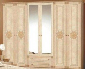 Шкаф 6-и дверный с зеркалами (02.146) Рома (беж) в Соликамске - solikamsk.ok-mebel.com | фото