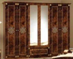Шкаф 6-и дверный с зеркалами (02.146) Рома (орех) в Соликамске - solikamsk.ok-mebel.com | фото