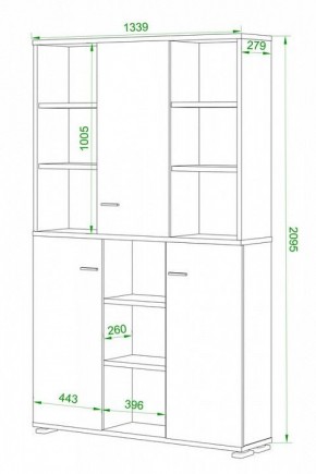Шкаф книжный Домино ПУ-40-3 в Соликамске - solikamsk.ok-mebel.com | фото 2