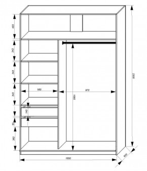 Шкаф-купе 1600 серии SOFT D1+D3+B2+PL1 (2 ящика+1штанга) профиль «Графит» в Соликамске - solikamsk.ok-mebel.com | фото 3