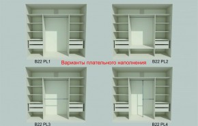 Шкаф-купе 2450 серии NEW CLASSIC K6Z+K1+K6+B22+PL2 (по 2 ящика лев/прав+1 штанга+1 полка) профиль «Капучино» в Соликамске - solikamsk.ok-mebel.com | фото 6