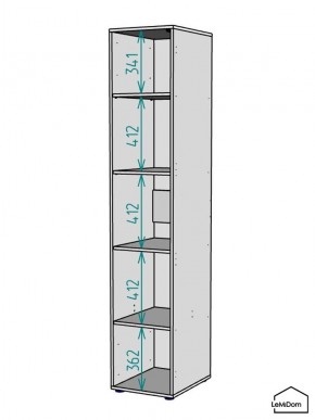 Шкаф Linnea MHR-1-2 2050х400х510 (Графит-М 11.1.25) в Соликамске - solikamsk.ok-mebel.com | фото 3