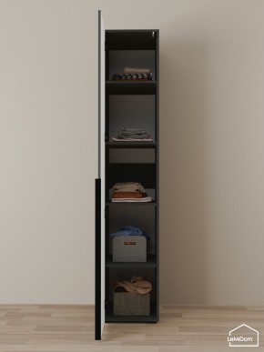 Шкаф Linnea MHR-1-2 2050х400х510 (Графит-М 11.1.25) в Соликамске - solikamsk.ok-mebel.com | фото 4