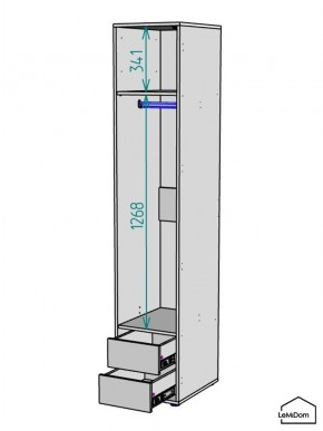 Шкаф Linnea MHR-1-3 2050х400х510 (ДВ-М 11.1.25) в Соликамске - solikamsk.ok-mebel.com | фото 3