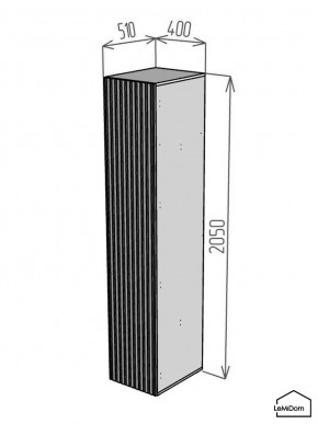 Шкаф Linnea MHR-1-3 2050х400х510 (Графит-М 11.1.25) в Соликамске - solikamsk.ok-mebel.com | фото 2