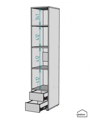 Шкаф Linnea MHR-1-4 2050х400х510 (Графит-М 11.1.25) в Соликамске - solikamsk.ok-mebel.com | фото 3