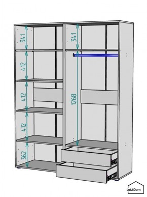 Шкаф Linnea MHR-4-2 2050х1600х510 (ДВ-М 11.1.25) в Соликамске - solikamsk.ok-mebel.com | фото 3