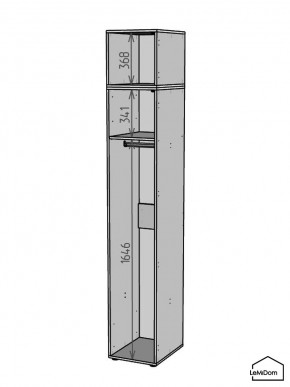 Шкаф с антресолью Linnea MHR-1A-1 2450х400х510 (ДВ-М 11.1.25) в Соликамске - solikamsk.ok-mebel.com | фото 3