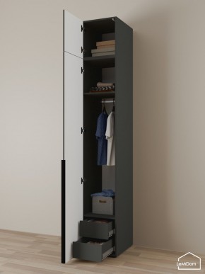 Шкаф с антресолью Linnea MHR-1A-3 2450х400х510 (Графит-М 11.1.25) в Соликамске - solikamsk.ok-mebel.com | фото 5