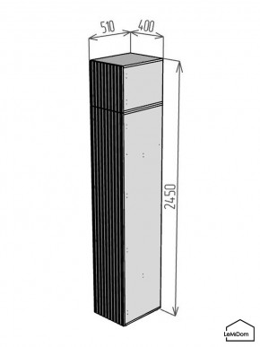 Шкаф с антресолью Linnea MHR-1POA-2 2450х400х510 (Белый-М 11.1.1) в Соликамске - solikamsk.ok-mebel.com | фото 2