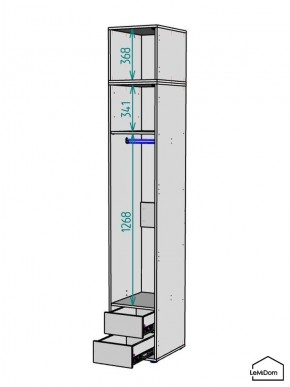 Шкаф с антресолью Linnea MHR-1POA-3 2450х400х510 (Белый-М 11.1.1) в Соликамске - solikamsk.ok-mebel.com | фото 3