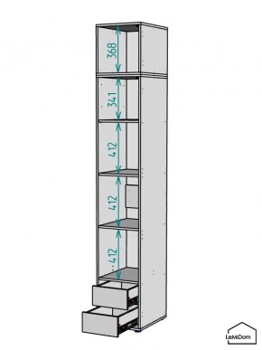 Шкаф с антресолью Linnea MHR-1POA-4 2450х400х510 (Белый-М 11.1.1) в Соликамске - solikamsk.ok-mebel.com | фото 3