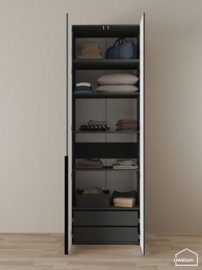 Шкаф с антресолью Linnea MHR-2A-3 2450х800х510 (Графит-М 11.1.25) в Соликамске - solikamsk.ok-mebel.com | фото 5