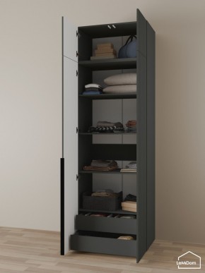 Шкаф с антресолью Linnea MHR-2A-3 2450х800х510 (Графит-М 11.1.25) в Соликамске - solikamsk.ok-mebel.com | фото 6