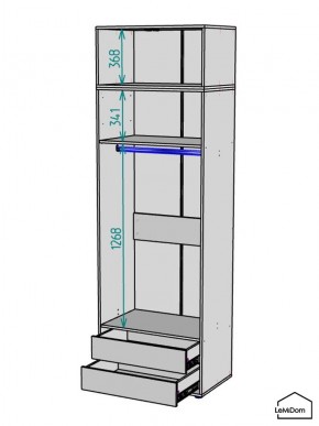 Шкаф с антресолью Linnea MHR-2POA-3 2450х800х510 (Белый-М 11.1.1) в Соликамске - solikamsk.ok-mebel.com | фото 3