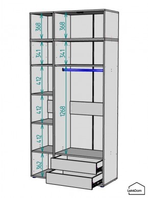 Шкаф с антресолью Linnea MHR-3POA-2 2450х1200х510 (Белый-М 11.1.2) в Соликамске - solikamsk.ok-mebel.com | фото 3