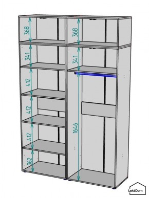 Шкаф с антресолью Linnea MHR-4A-1 2450х1600х510 (Белый-М 11.1.1) в Соликамске - solikamsk.ok-mebel.com | фото 3