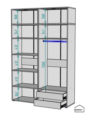 Шкаф с антресолью Linnea MHR-4A-2 2450х1600х510 (Белый-М 11.1.1) в Соликамске - solikamsk.ok-mebel.com | фото 2