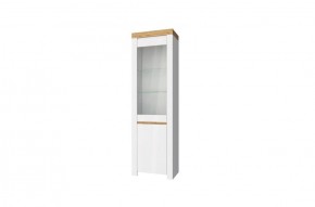 Шкаф с витриной  1V1D, TAURUS, цвет белый/дуб вотан в Соликамске - solikamsk.ok-mebel.com | фото 1
