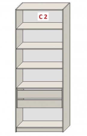 Шкаф СТАНДАРТ С1 без ящика серия "ГЕСТИЯ" (Бело-серый/Дуб Небраска натуральный ) 800*520*2300 в Соликамске - solikamsk.ok-mebel.com | фото 6